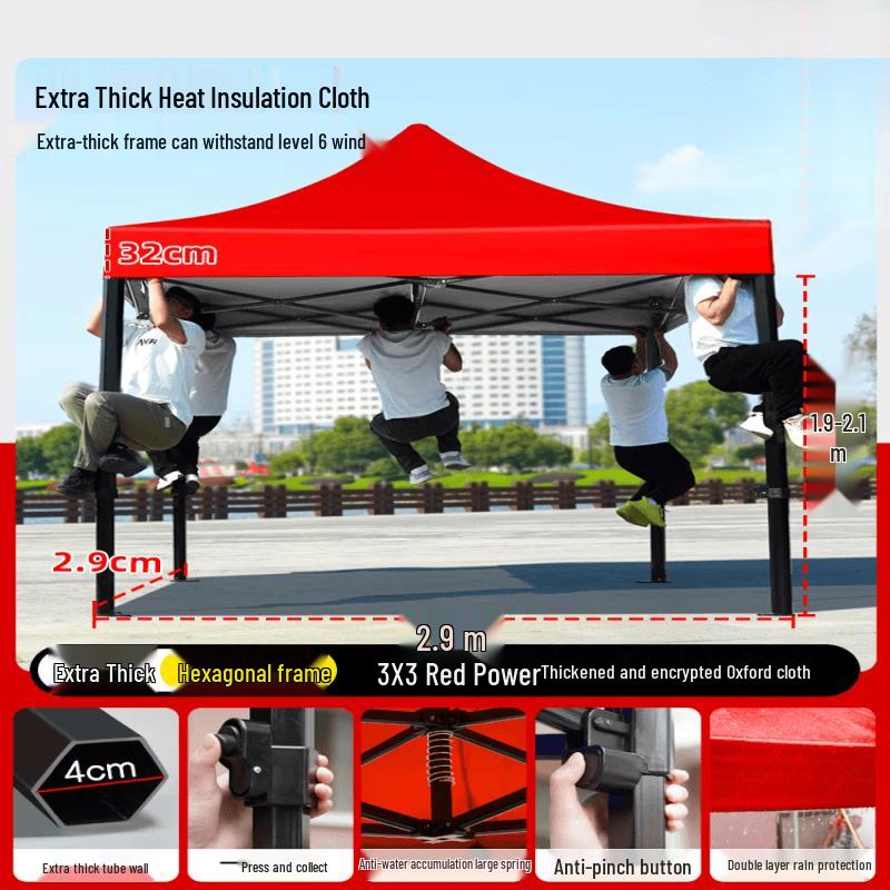 Jun Ding Ying 3x3m Rainproof Telescopic Tent