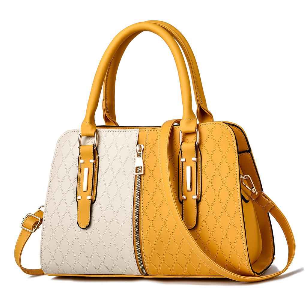 Stylish Colorful Women s Tote Bag With Retro European And American Design жёлтый