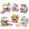 Cartoon-Konditorei Burger-Laden, Pommes-Laden Getränkeladen , Toast-Laden , Eisdiele , Mini-Bausteine ,