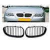 Front Bumper Chrome Diamonds Style Hood Grilles For BMW 5-Series E60 E61 M5 325i 2004-2009 Single Line Style Slat Grilles