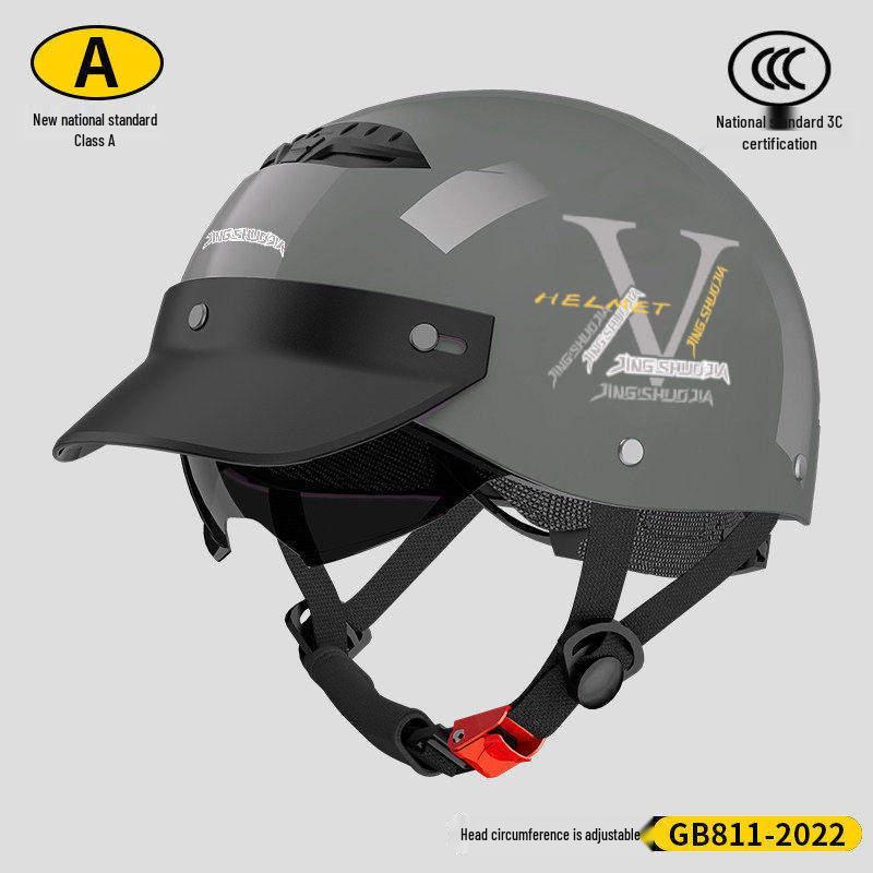 3C Certified Retro Half Helmet for Men & Women - Lightweight, Breathable & All-Season One Size