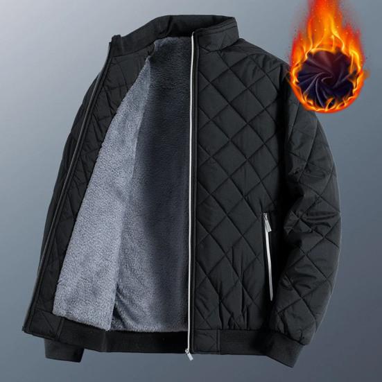 

Men s Autumn and Winter Plus Size Thickened and Fluffy Loose Baseball Collar Warm Down Jacket Medium Long Solid Colour Outerwear 5XL