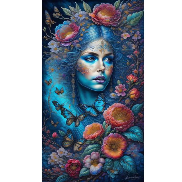 Buttferfly Fairy Woman 5D Diamond Painting Portrait Full Drill Diamond Mosaic Woman Embroidery Flower Picture Rhinestone Art U40