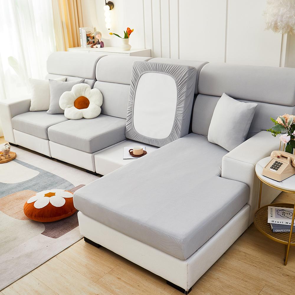 Copridivano Elasticizzato Universale per Tutte le Stagioni Copertura Completa Copertura Colore Unico Moderno Semplice Asciugamano per Divano Copertura Completa Filo di Seta di Ghiaccio Cuscino per Divano