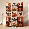 Soft Fleece Blanket Halloween Seasonal Use - Digital Print Cartoon Design Warm Lightweight Throw Bed Sofa Nap