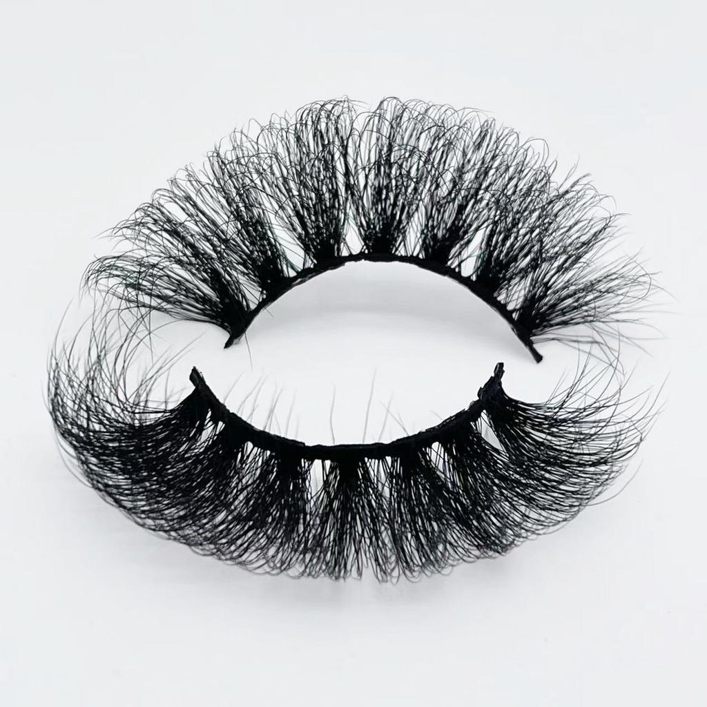 25mm Mink Eyelashes Russian Curly Eyelashes European And American Thick Messy Fried Hair False Eyelashes