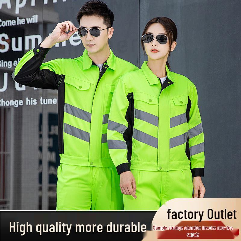 Set Reflectorizant de Lucru pentru Bărbați pentru Primăvară și Toamnă - Ideal pentru Salubritate, Peisagistică și Construcții