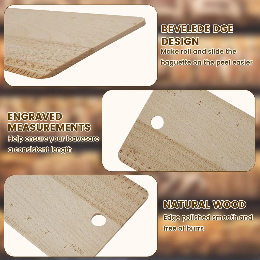 New Bread Transfer Pee French Bread Flipping Boards Beech Bread Serving Tray Wooden Pie Loaves Flipping Board Baking Tools