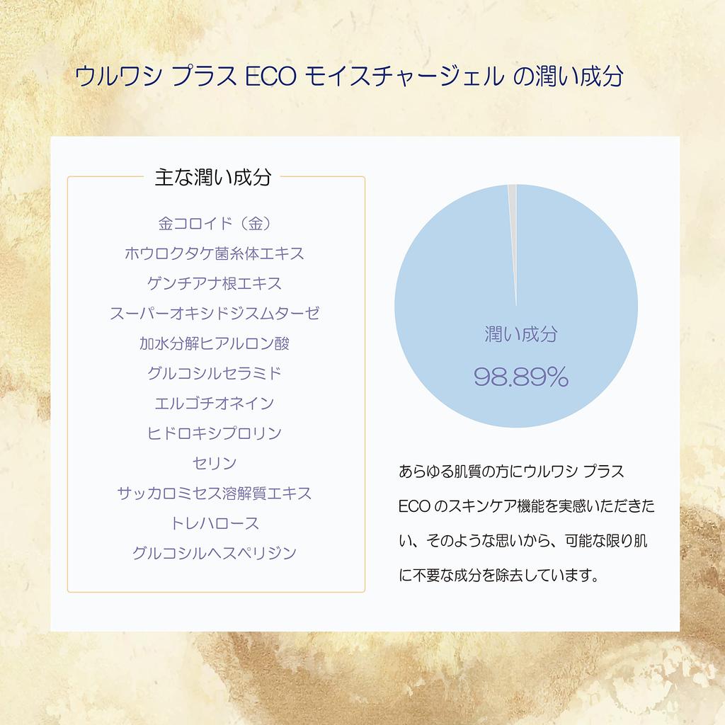Uruwashi Plus ECO Moisture and Beautiful Skin Gel, 500g, Evidence-Based Moisturizing, Fragrance-Free, Moisturizing,