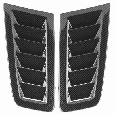 2 Adet Evrensel Kaput Hava Girişleri Motor Kaputu Focus RS MK2 Stil Karbon Fiber için Araba Dış Parçaları