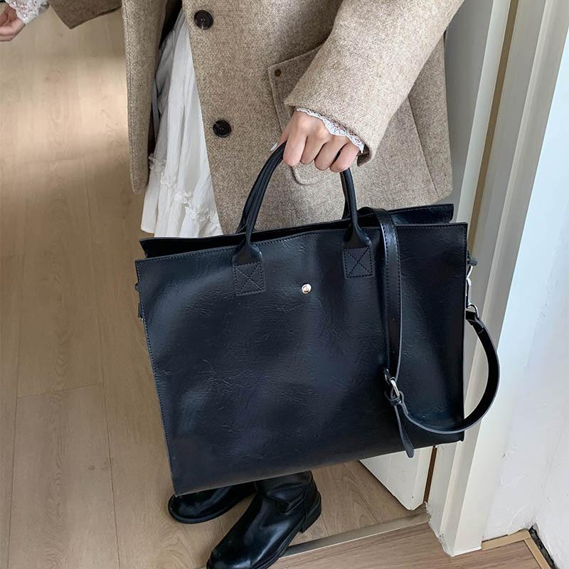 Large Bag Women's Large Capacity 2025 New Textured Computer Bag Crossbody Shoulder Bag Commuter Bag Portable Tote Bag