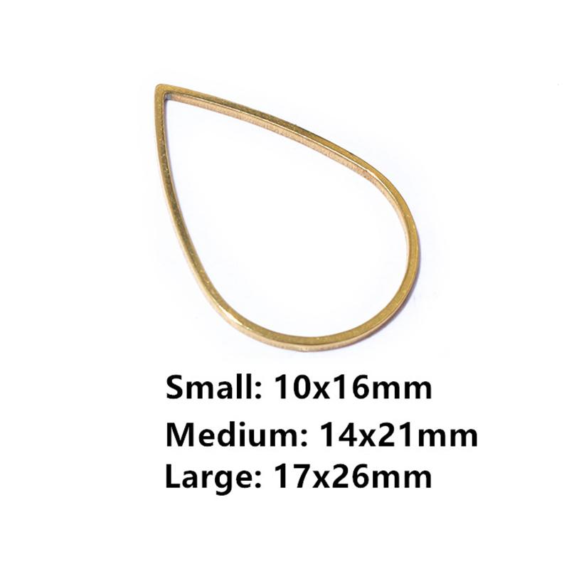 20pcs Moon Star Drop Heart Small Charms Gold Stainless Steel Pendant Open Bezels Hollow Frame Mold Bezel DIY Jewelry Making