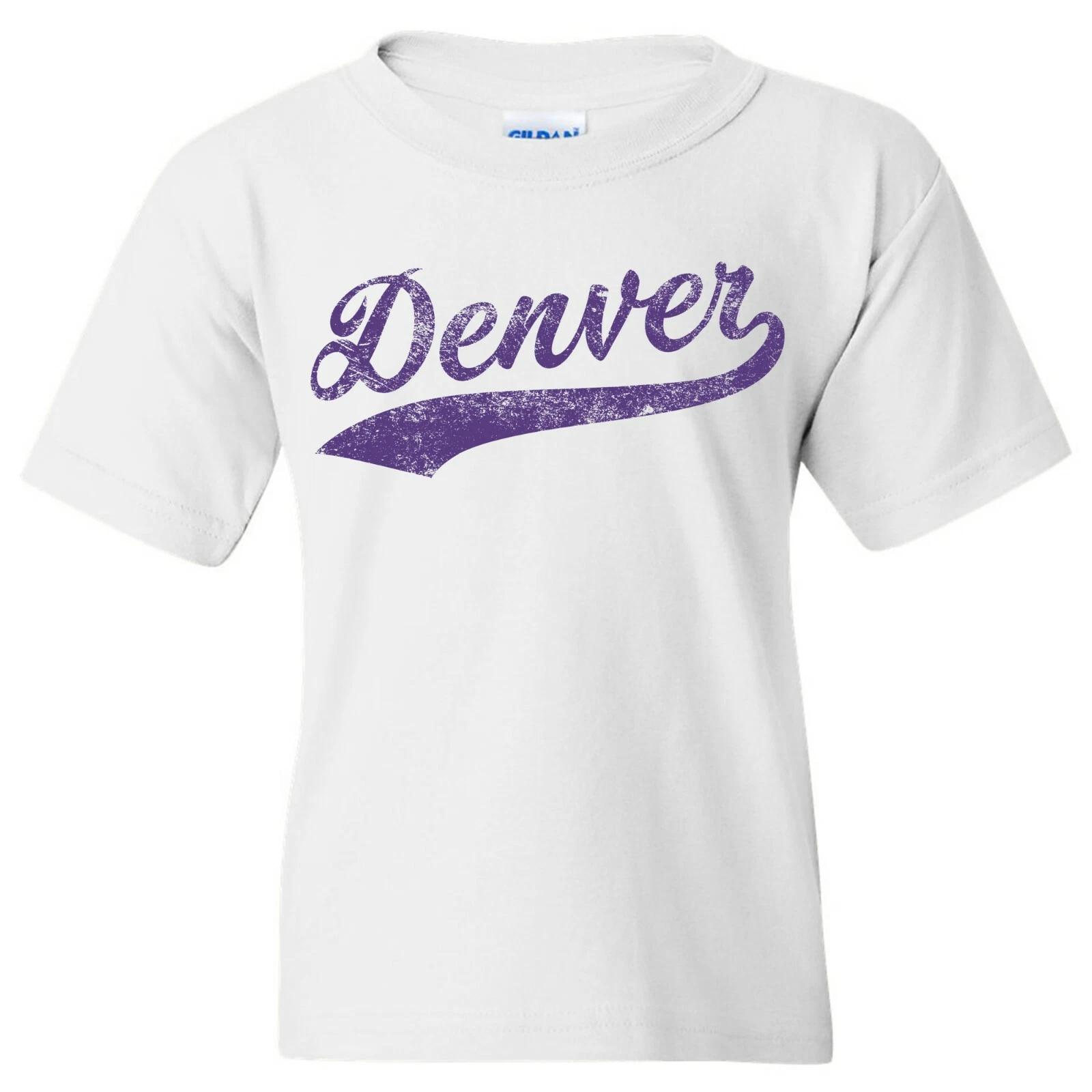 Denver City Baseball Script - Local Hometown Sports Team Youth T-Shirt - White S