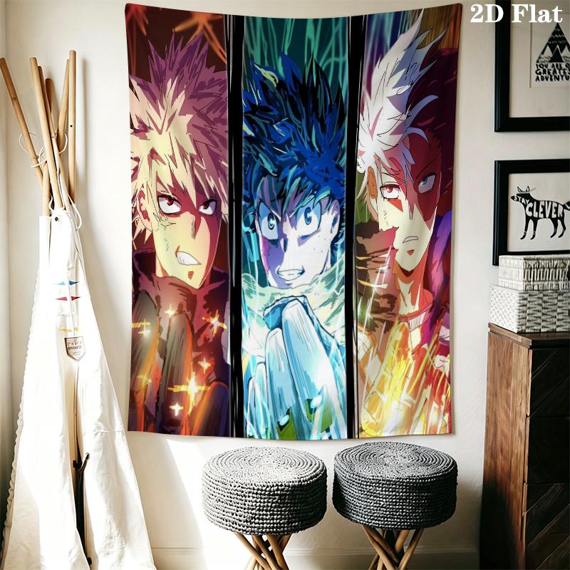 My Hero Academia Wall Tapestry Aesthetic Wall Hanging Printed Fabric Blanket Decorative Tapestries for Bedroom Living Room Home Decor