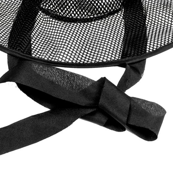 Adult Korean Traditional Performance Hat Quick-Fold Flat Top Hat with Wide Brim UV Protection Cosplay Black Hat