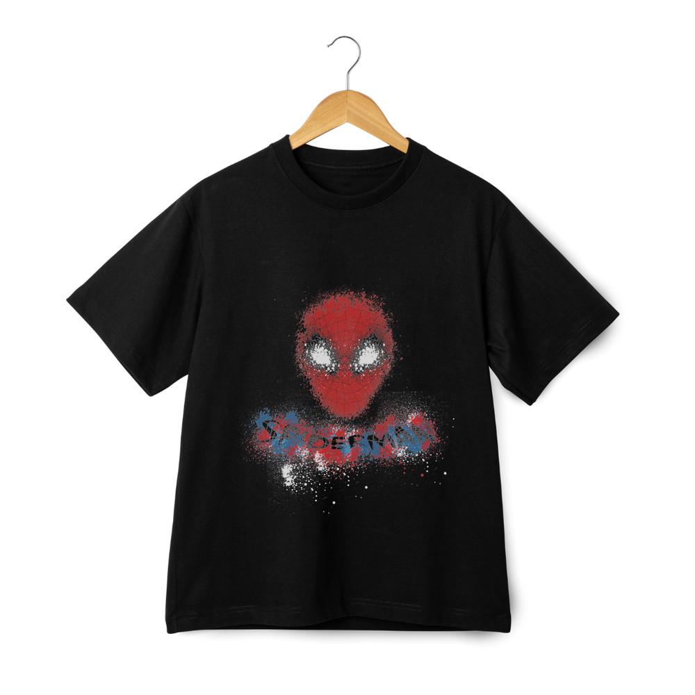 

Spider-Man T-Shirt - Superhero Spray Art Graphic Character Unisex Tee Streetwear L