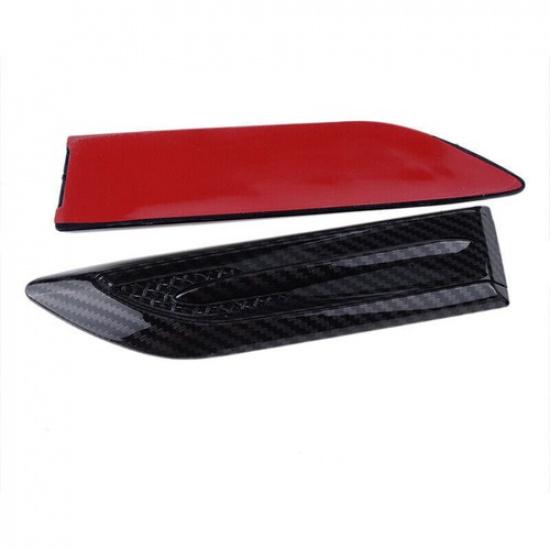 Carbon Fiber Black Side Wing Air Flow Intake Vent Fender Scoop Bonnet Decor 2pc