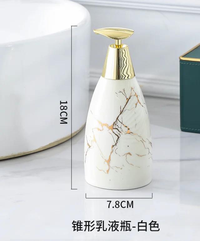 Sticlă de loțiune din ceramică simplă Dozator de șampon de marmură Accesorii de uz casnic Dispenser de săpun din ceramică Decor pentru baie