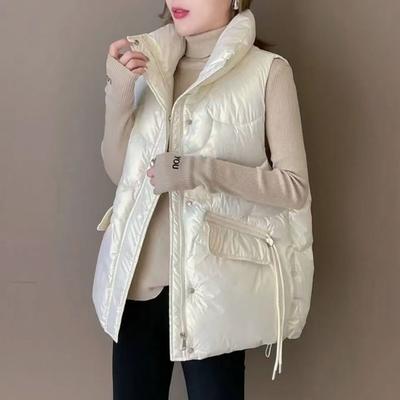 Women's Fashion Casual Fall Winter Solid Color Print Sleeveless Jackets & Coats Down Coats