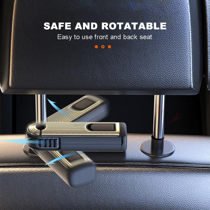 SEAMETAL Multifunctional Car Hook Seat Back Headrest Rod Hanging Hook Large-Bearing Stable Car Backseat Hanger for Passenger