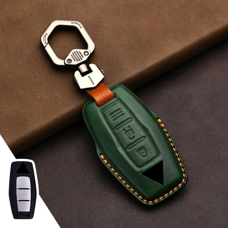 Genuine Leather Protector for Mitsubishi Lancer 10 Outlander Ex Asx Rvr Eclipse Cross Pajero Sport L200 Key Case Cover Fob