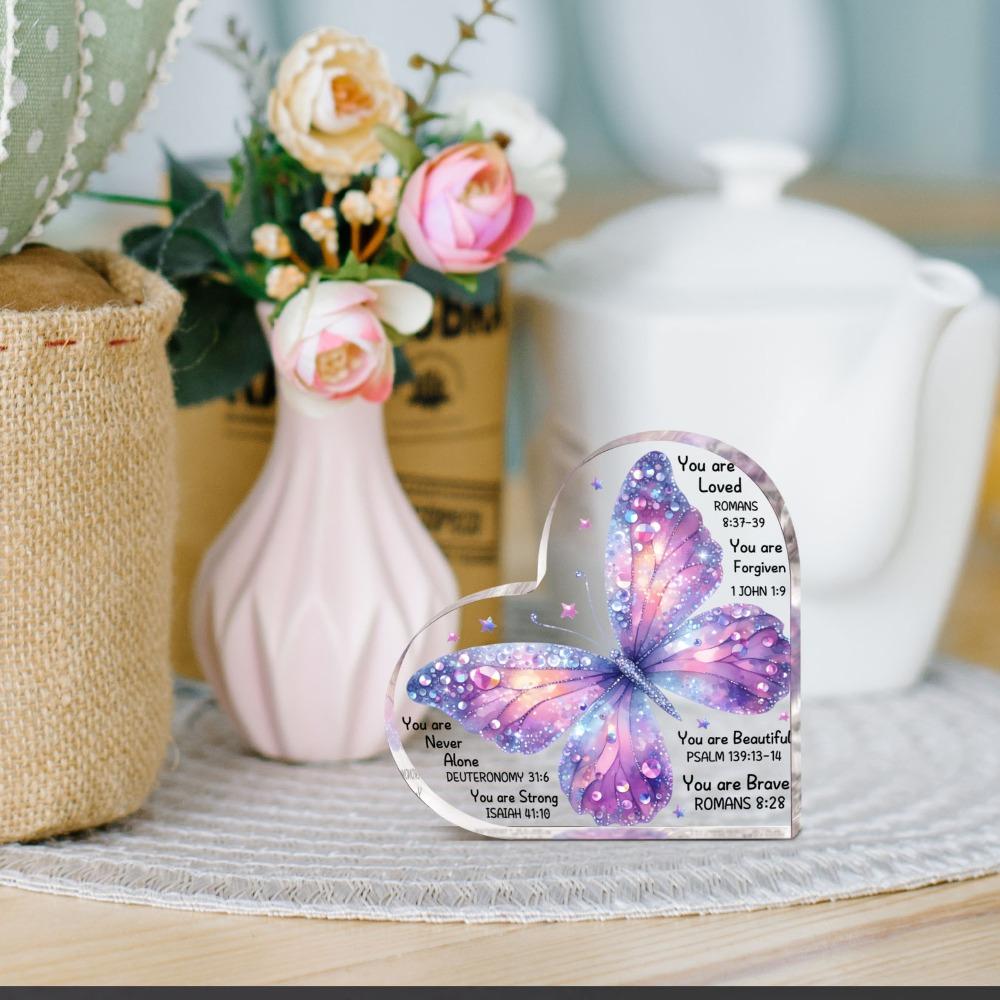 Inspirational Butterfly Acrylic Plaque - Perfect Christian Birthday Gift for Women, Mom, Sister, or Colleague | Versatile Home Decor Sign, Religious S