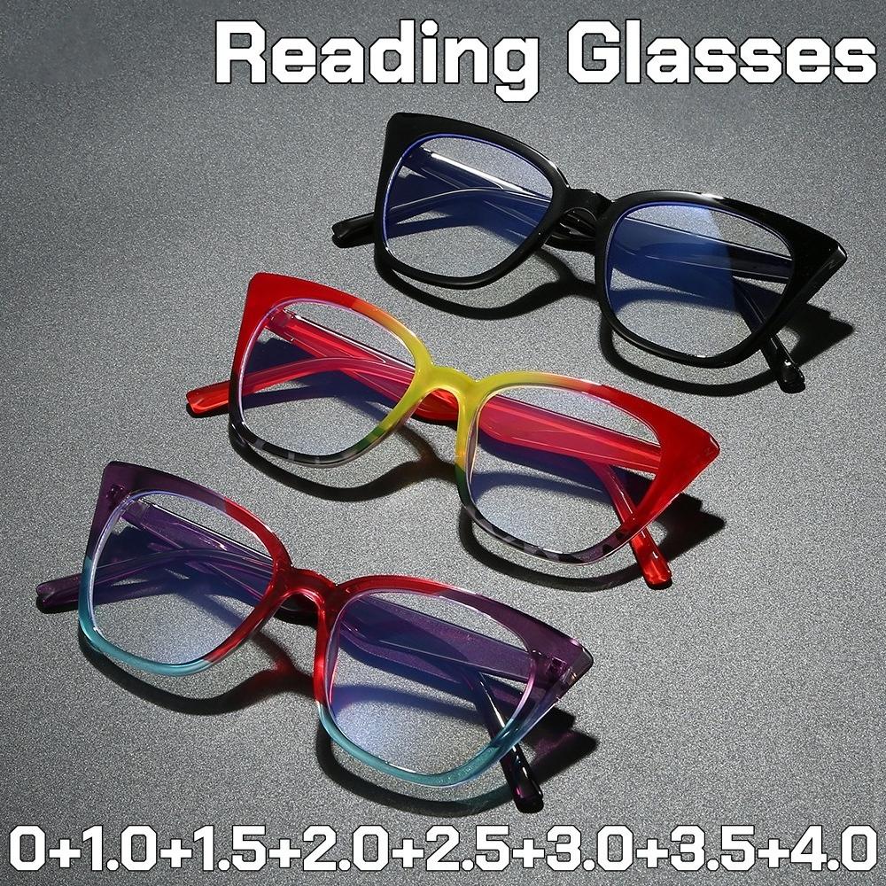 2026 Large Square Frame Reading Glasses Women Men Fashionale Trendy Cat Eye Far Sight Eyeglasses Unisex Anti Blue Ray Glasses