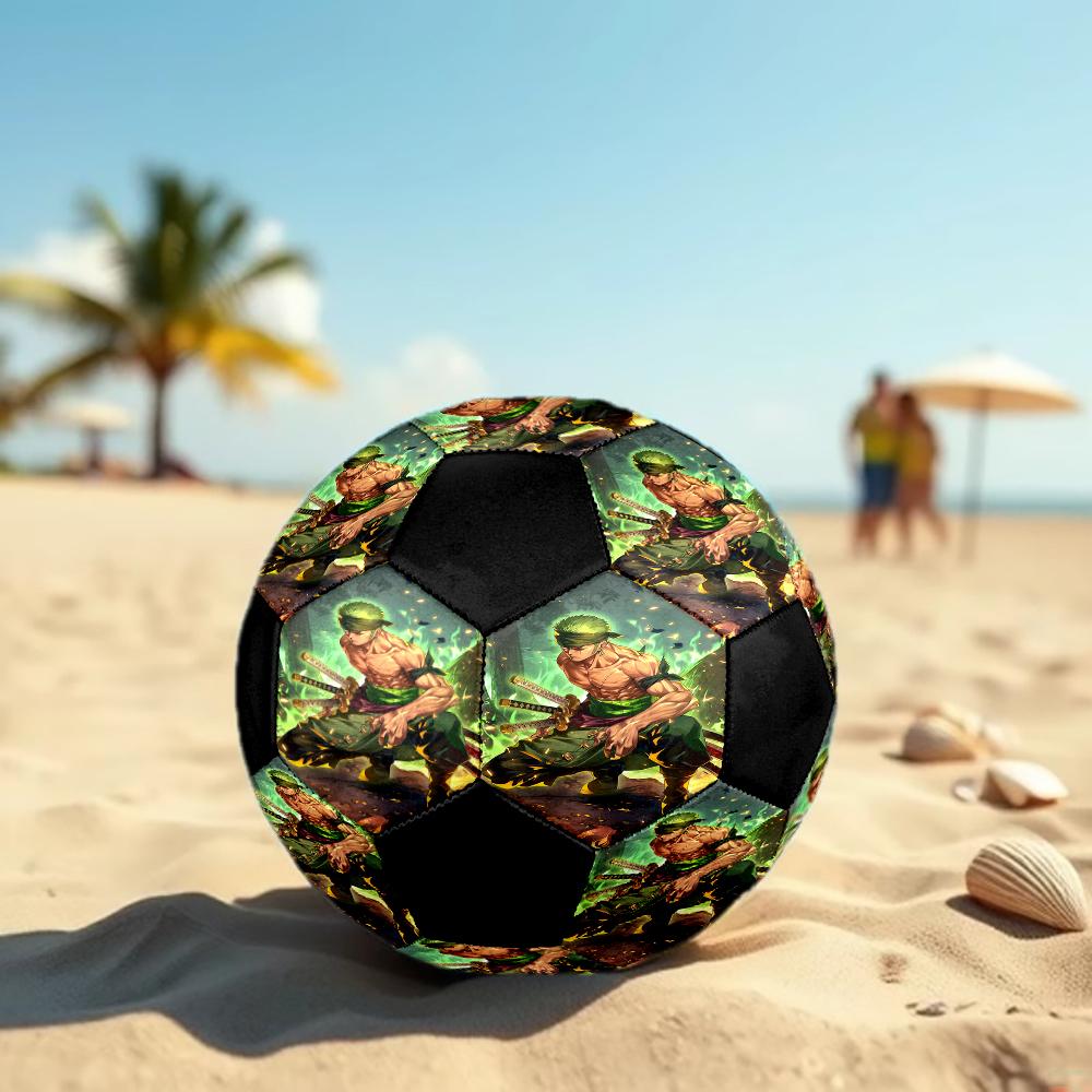 1pc Roronoa Zoro One Piece Football Soccer Ball Size 5 Indoor Soccer Ball Fashion Colorful  Backyard Game -Great For Sports Fans Gift HE29