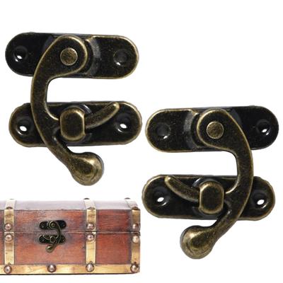 Antique Hook Hasp 2pcs Retro Antique Box Trigger Latch Lock Vintage Style Mini Hasp Latch With Mounting Screws For Jewelry Box
