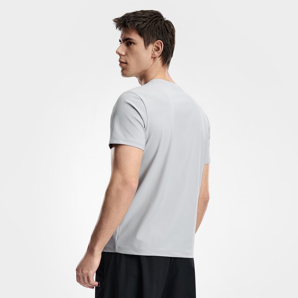 Fila Fitness Simple Basic Classic Sports Training Versatile Comfortable Breathable Knitted Short Sleeve T-Shirt Men Tops Cool-Gray A51M621107FGY