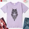 Koszulki damskie z nadrukiem graficznym sowy Harajuku, letnie, z osobowością, ubrania damskie, 5 opcji kolorystycznych, damska koszulka