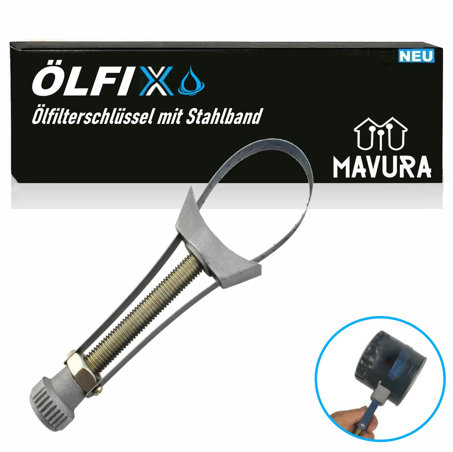 

ÖLFIX Ölfilterschlüssel Bandschlüssel Ölfilter Werkzeug Universal Metall 60-110