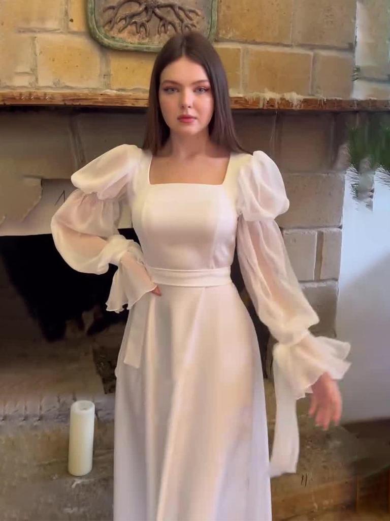 Europejska i Amerykańska Damska Długa Sukienka w Stylu Mori - Wiosna 2024 Francuska Bajkowa Moda