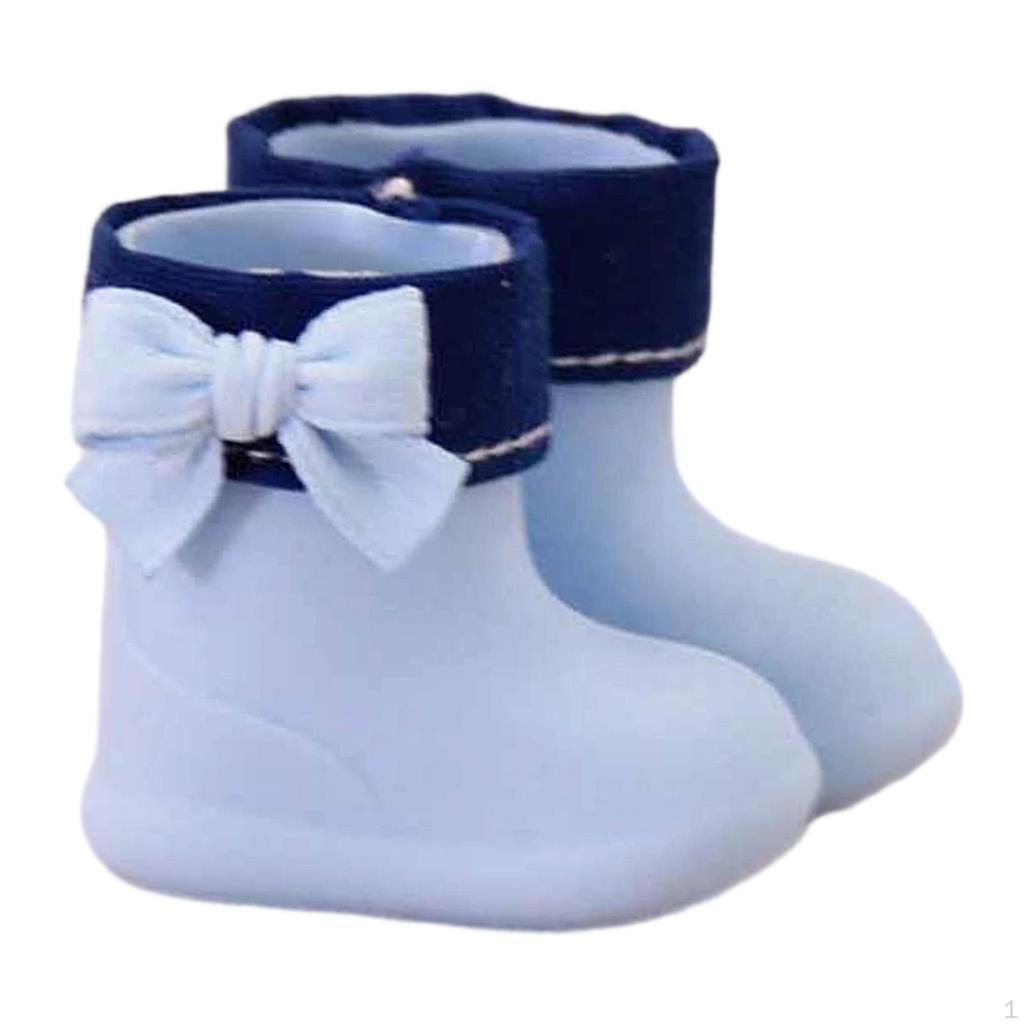 Doll Miniature Shoes Silicone Rain Boots Short Bow Accent Waterproof Non Slip Accessories
