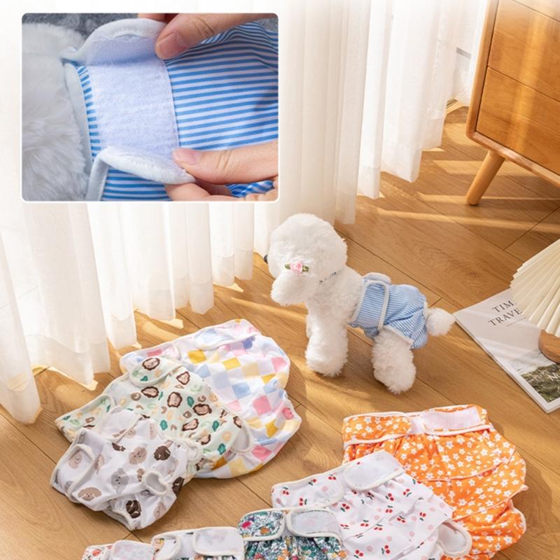 Pet Girls Dog Sweet Diaper Physiological Sanitary Dog Shorts Underwear Pant for Pet Dogs Nappy-Oestrus Cover Elasticity