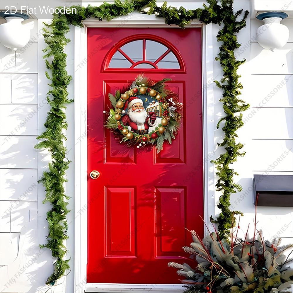 Christmas decoration sign,indoor hanging decorations,wall art,2D flat Wooden products with Santa Claus patterns,Christmas gifts for friends and family