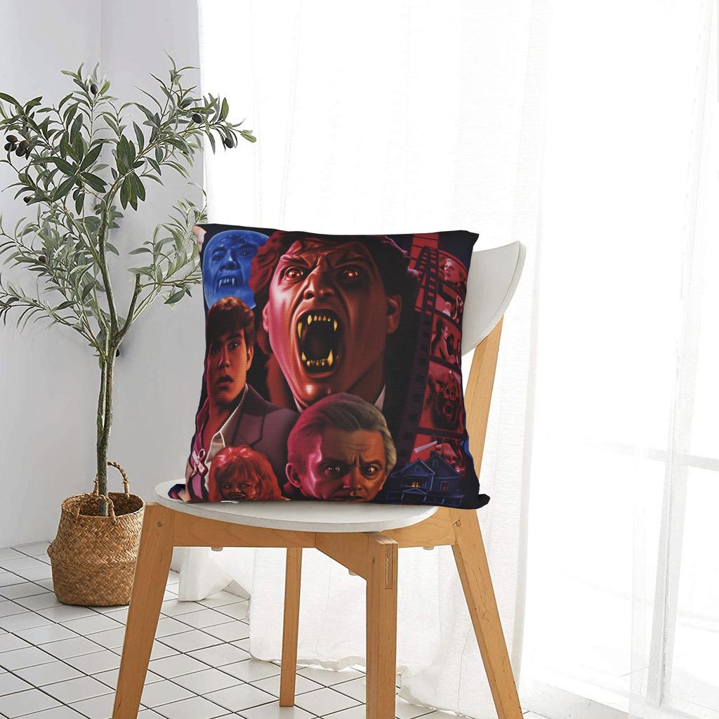 Horror Film Frighteds Nights Pillow Cover Kawaii Pillow Case For Living Room Sofa Comfy Cushion Cover Birthday Gift