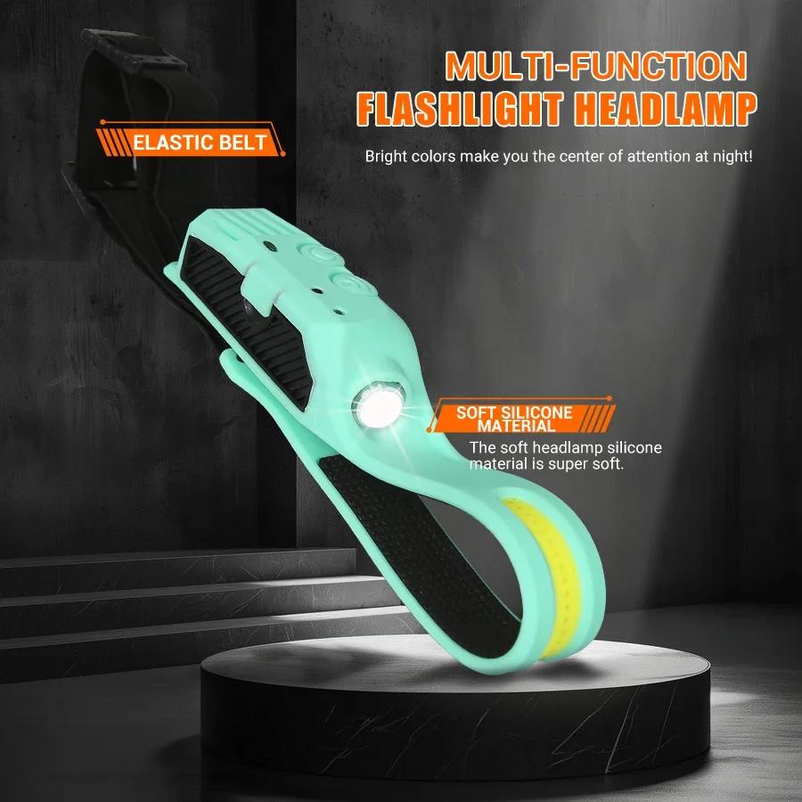 Rechargeable Sensor LED Headlamp -LED Headlight with 5 Modes Built-in 18650 for Fishing, Camping,Night Running (IPX4 Waterproof)