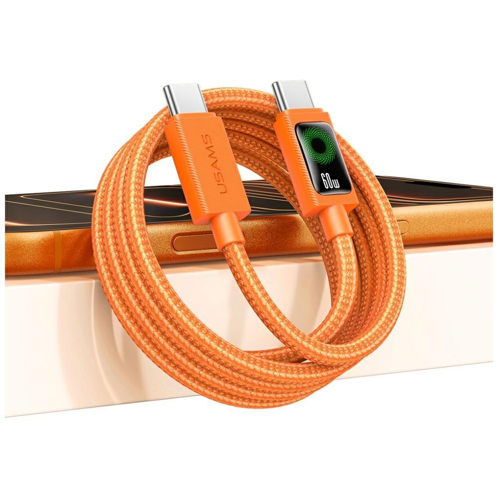 USAMS SJ773 PD 60W USB-C/USB-C Cable 1.2m Orange