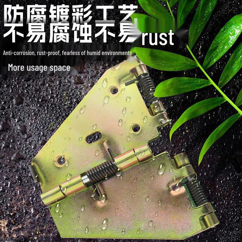 180° Foldable Butterfly Hinge for Dining Tables: Square to Round Conversion with Cross Spring Buckle