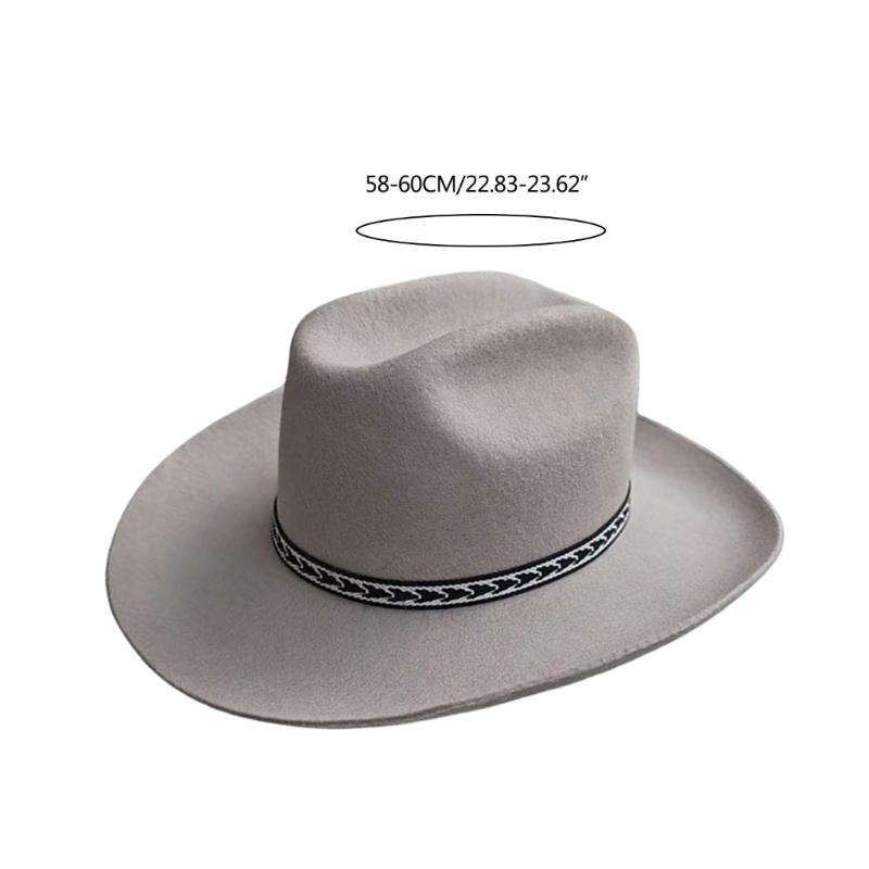 Klassische Fedora Cowboyhut für Reisen Hut mit breiter Krempe Western Cowboyhut für Jungen Mann Erwachsene Cowboyhut
