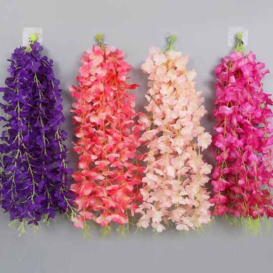 10Pcs Artificial Wisteria Vine Indoor Outdoor Wall Hanging Fake Flower Garland Home Wedding Party Festival Simulated Floral Decoration