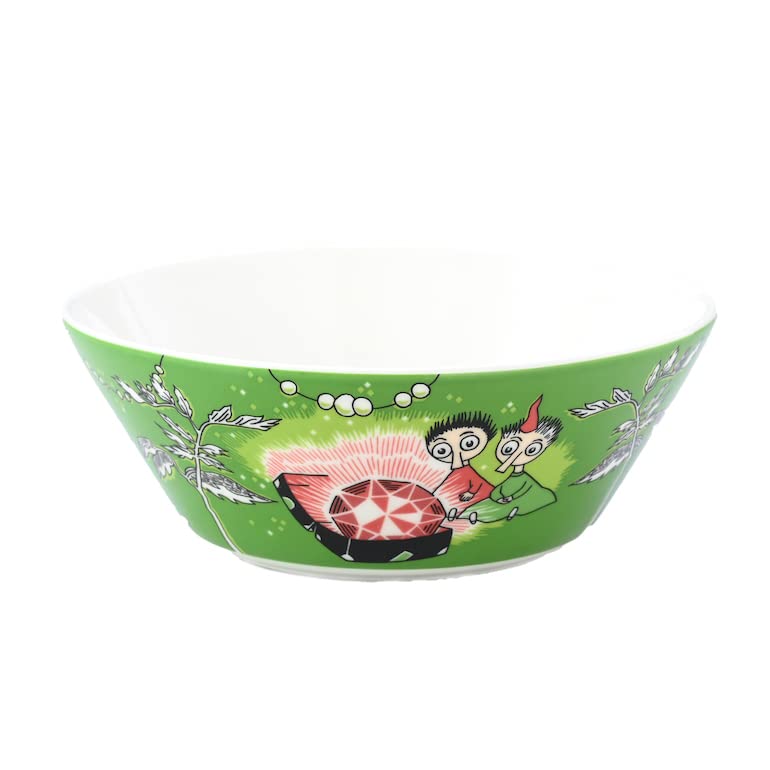 

Arabia Moomin Collection featuring Tovslan and Bifslan in Thingumy and Bob 1025548 Bowl, 15cm, green, [Used] зелёный