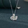 S925 Sterling Silver Moissanite Swan Necklace - Elegant Luxury Clavicle Jewelry for Women