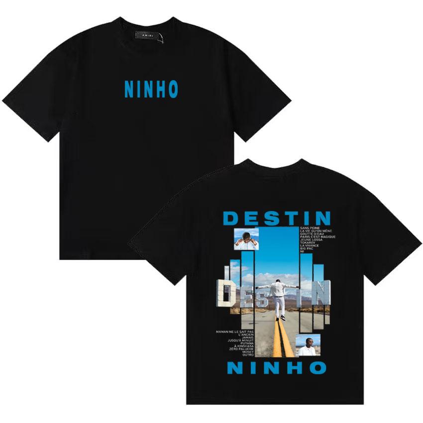 Rapper Ninho Destin Frence Music Poster Tshirt Gothic Loose Tshirts Unisex Women Double Sided Cotton Hot Sale Punk ONeck T Shirt