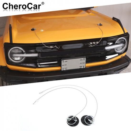 2X  Hood Latches Locking Catch Pin Latch Cover Accessories Kit For Bronco +