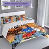 Juego de Ropa de Cama Las Aventuras de Tintín con Nombre Personalizado de 3 Piezas, Incluye 1 Funda Nórdica y 2 Fundas de Almohada, Decoración de Dormitorio para Todas las Estaciones