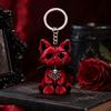 Halloween Verwundete Katze Schlüsselanhänger 2D Flacher Taschenanhänger Schlüsselanhänger Gotische Katze Schlüsselanhänger Taschendekoration