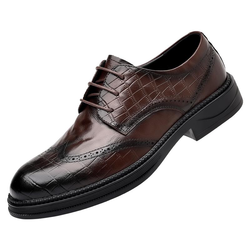 

Модные британские туфли-броги, брендовые мужские туфли, модные кожаные деловые туфли на плоской подошве, дышащие мужские формальные офисные рабочие туфли 44 коричневый