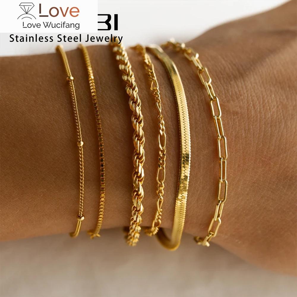 

Классические браслеты-цепочки в виде змеи для женщин, трендовые позолоченные кубинские браслеты из нержавеющей стали из нержавеющей стали, модные женские подарки, ювелирные изделия